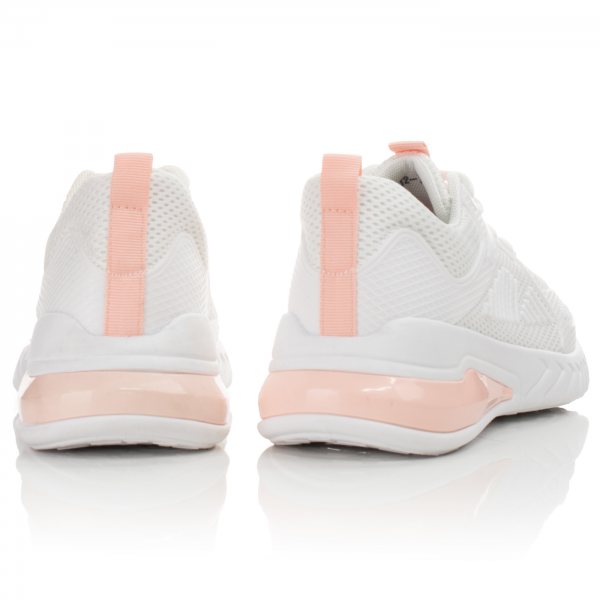 Λευκά Sneakers Με Ροζ Απόχρωση στην Φτέρνα