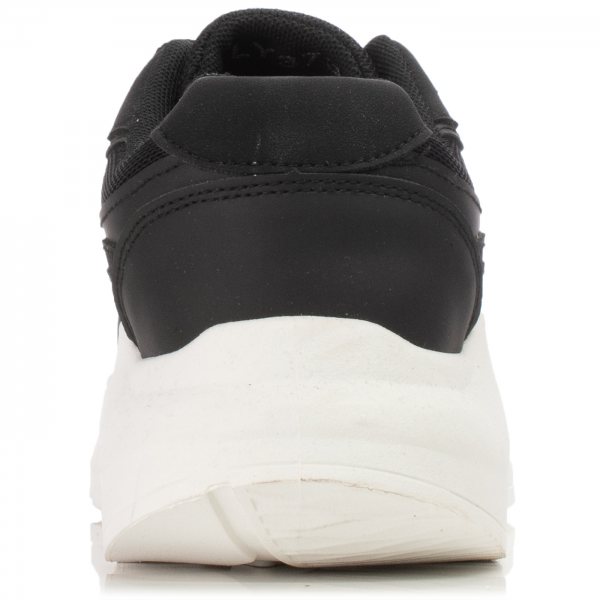 Μαύρα Sneakers Με Άσπρη Σόλα Ελαστική
